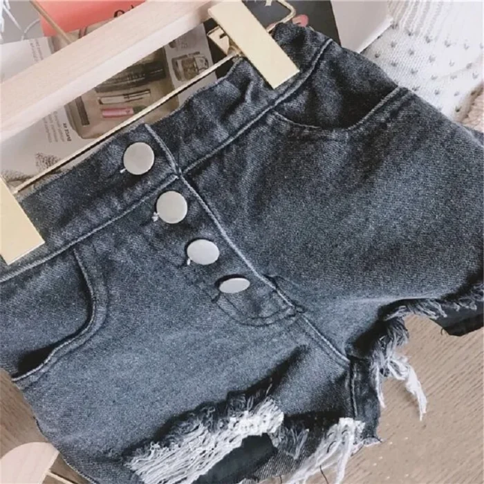 Fashion Baby Girl Casual Jean Shorts Ripped Holes Toddler - Image 5