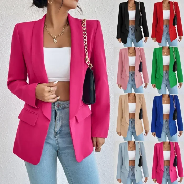 Fashion Spring Women's Jacket Solid Polyester Cotton Non Strech Long Sleeve