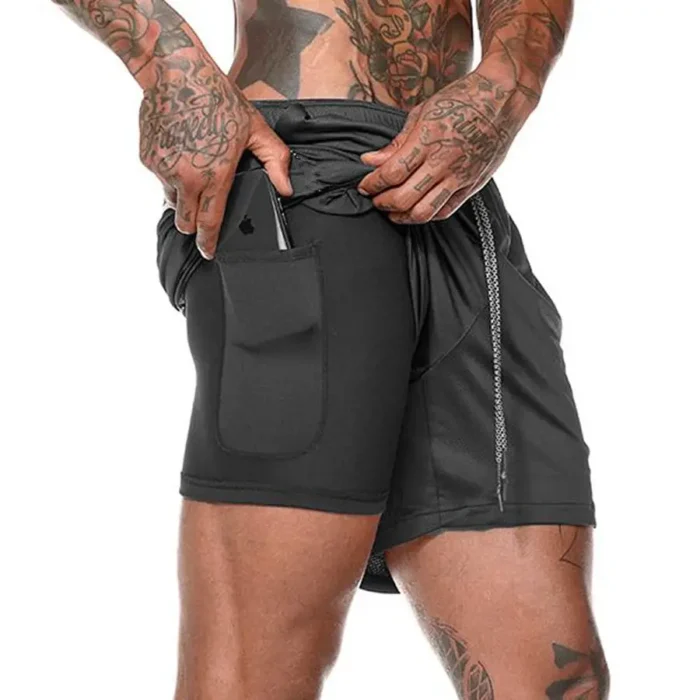 Men's Sport Shorts cool Sportswear Double-deck Running Shorts Summer - Image 3