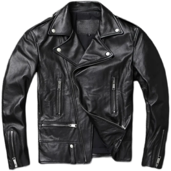 Winter 2022 New Motorcycle Style 100% Leather Jacket - Image 3