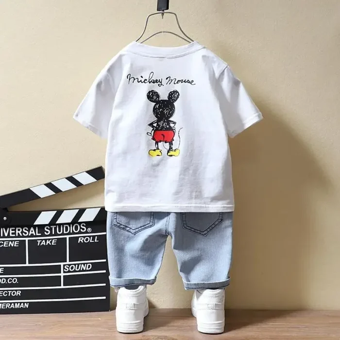 Baby Boys Clothing Fashion Mickey Mouse T-shirt+Shorts - Image 2