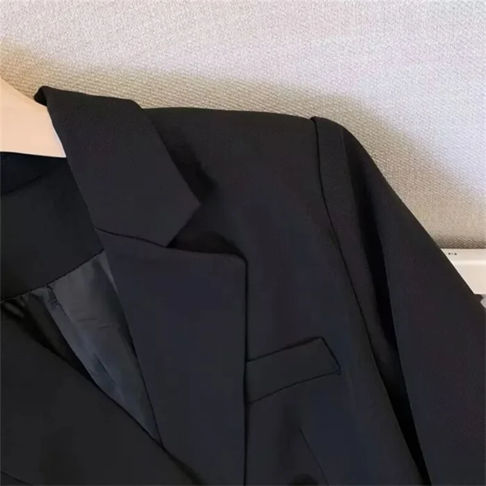 Office Lady Slim Blazer for Women, Long Sleeve Coats, Black Jackets - Image 4