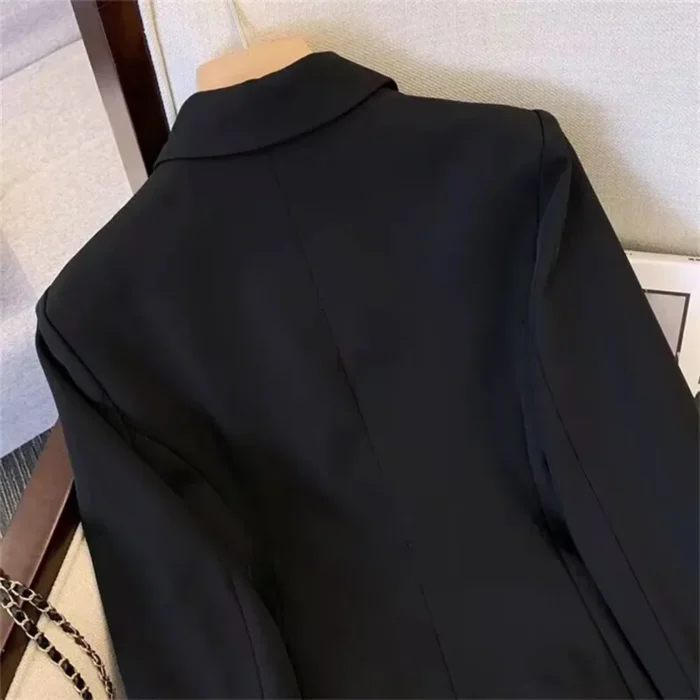 Office Lady Slim Blazer for Women, Long Sleeve Coats, Black Jackets - Image 5