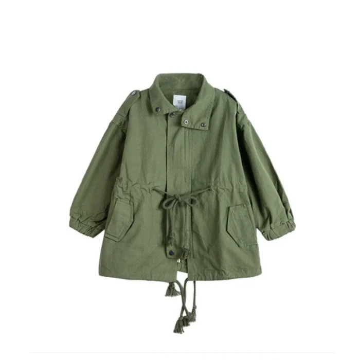 Girls Trench Coat Autumn Spring Korean Windbreaker Jacket Fashion New Children - Image 5