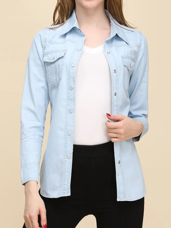 Autumn 2023 New Denim Shirts And Blouse For Women - Image 5